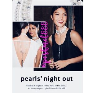 Stella &. Dot | Retired Versatile Mara Pearl + Pavé Necklace Lariat